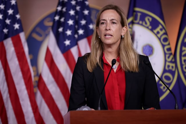 Representative Mikie Sherrill speaks to reporters on August 24, 2021 in Washington, D.C.