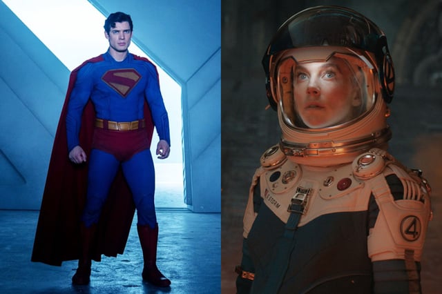 David Corenswet as Superman and Vanessa Kirby as Sue Storm in "The Fantastic Four"