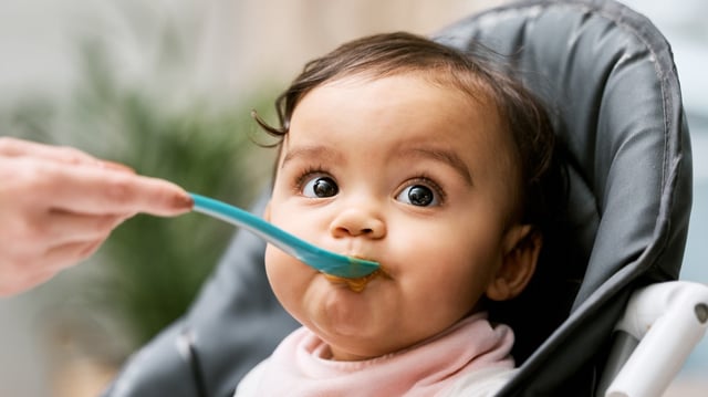 The NHS advises parents to use pouches, jars and trays of processed food only occasionally
