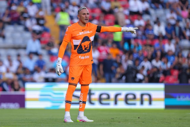 Pumas goalkeeper Keylor Navas, here playing Queretaro on July 25, 2025, presents a challenge for Orlando City on Wednesday.  (Agustin Cuevas/Getty Images)