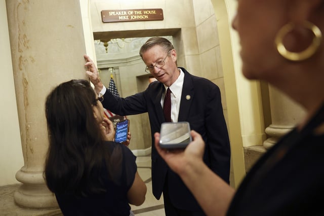 Rep. Tim Burchett (R-TN) talks to reporters at the U.S. Capitol on July 03, 2025 in Washington, DC. House Republicans continue their work to pass the One, Big, Beautiful Bill Act, President Trump&#39;s sweeping tax and spending bill.