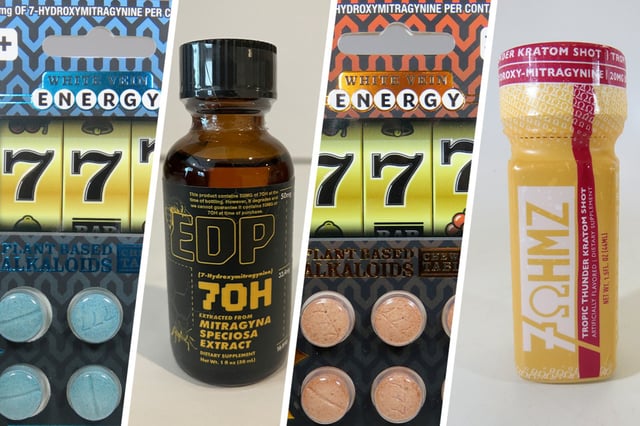 Jackpot Alkaloids, Mitragyna Speciosa Extract and Tropic Thunder Kratom Shot.