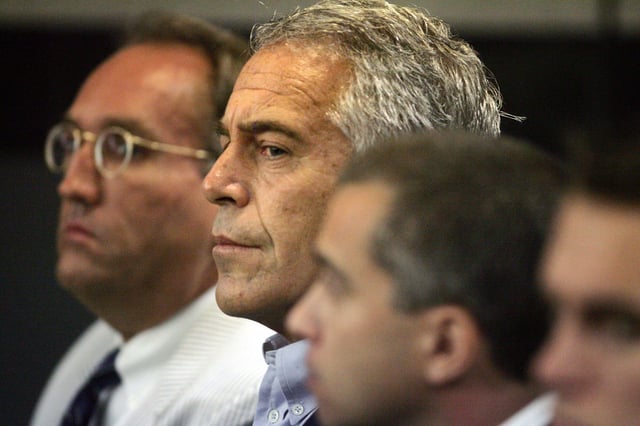 In this July 30, 2008 file photo, Jeffrey Epstein is shown in custody in West Palm Beach, Florida.