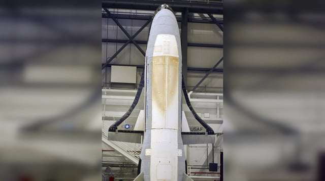 X-37B orbital test vehicle prepares for mission eight. (Image credit: U.S. Space Force)