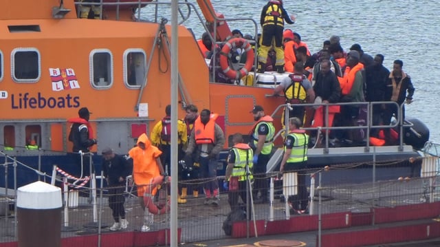 A group of migrants arrive in Dover
