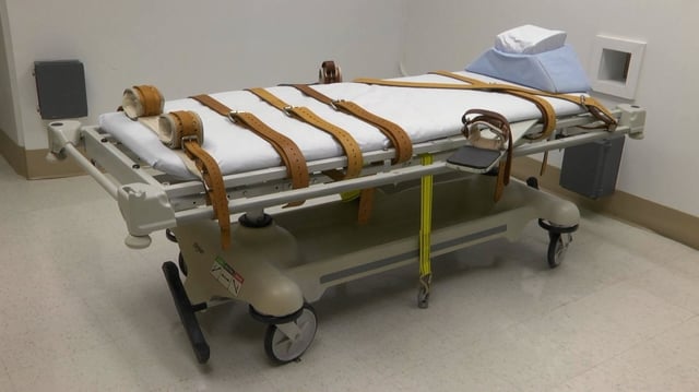 The execution chamber at the Florida State Prison correctional institution, also known as Raiford Prison, in Raiford. Lawmakers have filed bills to eliminate unanimous jury recommendations for the death penalty.