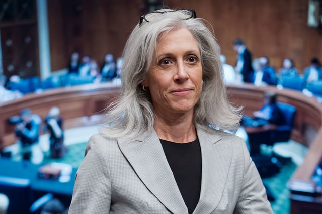 Susan Monarez, President Donald Trump's nominee to be director of the Centers for Disease Control and Prevention, arrives to testify before the Senate HELP Committee, at the Capitol in Washington, Wednesday, June 25, 2025. (AP Photo/J. Scott Applewhite)