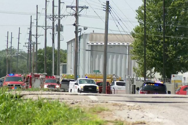 Emergency vehicles outside the Horizon Biofuels Inc. in Fremont, Neb., on Tuesday.