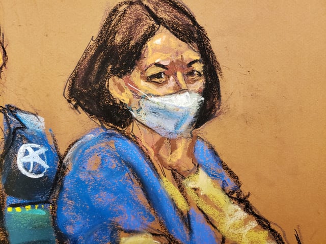 Jeffrey Epstein associate Ghislaine Maxwell attends her sentencing hearing in a courtroom sketch in New York City, U.S. June 28, 2022. Maxwell was convicted on December 29, 2021 of helping the late financier and convicted sex offender Jeffrey Epstein sexually abuse a minor.
