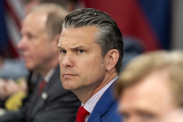 Secretary of Defense Pete Hegseth attends a meeting with Philippine President Ferdinand Marcos Jr. at the Pentagon, Monday, July 21, 2025, in Washington.