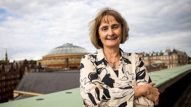 Michele Dougherty on the terrace at Imperial College London, where she has worked since 1991