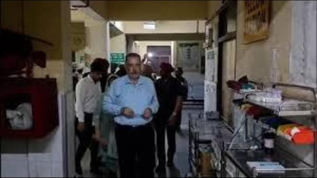 Punjab health minister Dr Balbir Singh taking stock of the situation at Jalandhar civil hospital on Monday morning. (HT File)