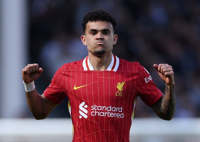 Soccer Football - Premier League - Fulham v Liverpool - Craven Cottage, London, Britain - April 6, 2025 Liverpool's Luis Diaz celebrates scoring their second goal Action Images via Reuters/John Sibley/File Photo