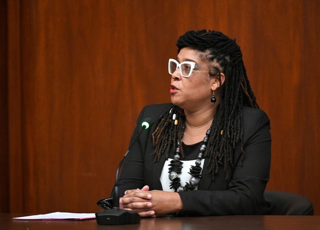 Baltimore County Inspector General nominee Khadija Walker answers questions from council member. (Kenneth K. Lam/Staff)