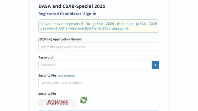 DASA & CSAB Special Counselling 2025: Candidates can register at csab.nic.in. The direct link is also provided here. 