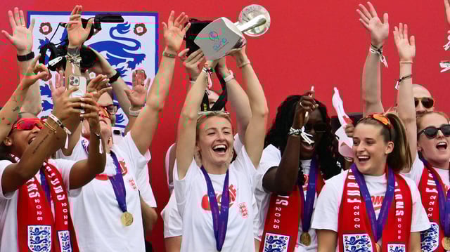 BRITAIN-FBL-ENG-EURO-2025-WOMEN-PARADE