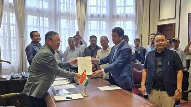 Assembly speaker Thomas A. Sangma said he received Lyngdoh’s request to merge with the NPP and had accepted his application (X//RakkamA_Sangma)