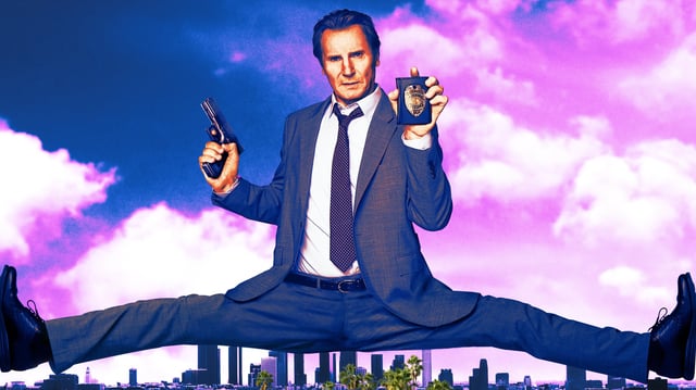 A photo illustration of Liam Neeson playing Frank in &#34;The Naked Gun.&#34;