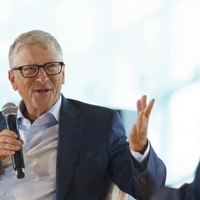 Bill Gates, chair of the Gates Foundation, speaks during a fireside chat at an ATxInspire event in Singapore, on Tuesday, May 6, 2025.