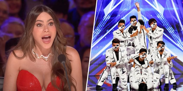 Sofia Vergara watching Unreal on America's Got Talent. 