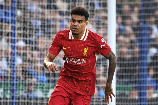 ARCHIVO - Luis Díaz de Liverpool durante el partido contra Leicester de la Liga Premier, el domingo 20 de abril de 2025. (AP Foto/Rui Vieira)