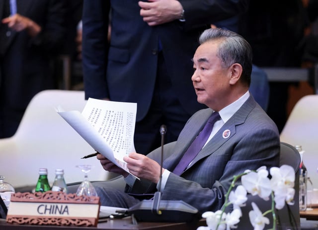 Chinese Foreign Minister Wang Yi attends the 32nd ASEAN Regional Forum at the Convention Centre in Kuala Lumpur, Malaysia, July 11, 2025. REUTERS/Hasnoor Hussain/File Photo