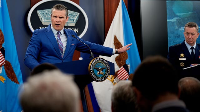 Defense Secretary Pete Hegseth speaks at the Pentagon on June 26. Photo: Andrew Harnik/Getty Images