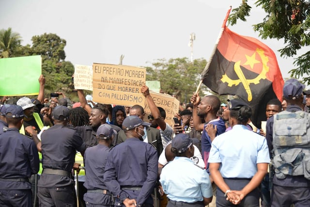 Manifestation à Luanda, capitale de l'Angola, le 26 juillet 2025.