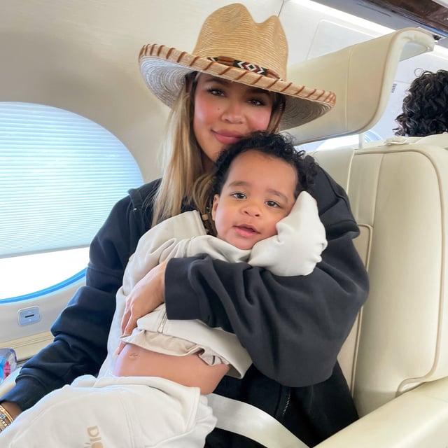 Khloe Kardashian and her son Tatum.