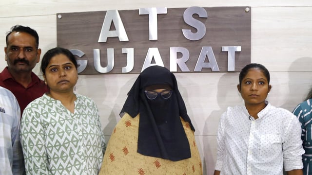 Shama Parveen Ansari, accused of promoting the anti-national propaganda of Al-Qaeda in the Indian Subcontinent (AQIS), after her arrest by the Gujarat Anti-Terrorist Squad (ATS) from Bengaluru.