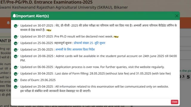 Rajasthan JET Result 2025 has been released at jetskrau2025.com. The direct link to check is given here. 