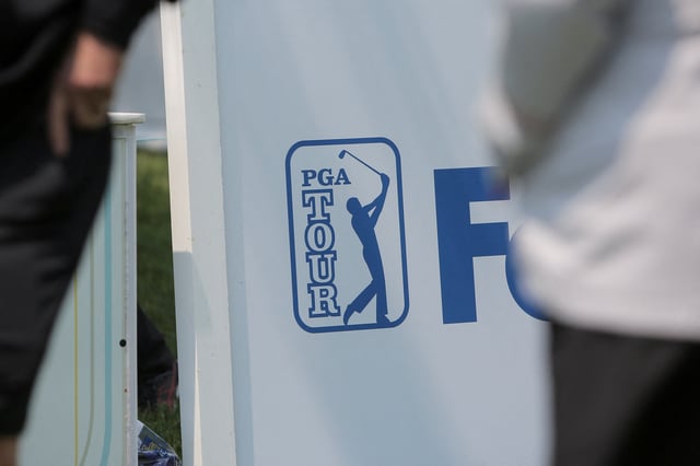 A view shows the logo of PGA Tour during the Canadian Open’s Championship Pro-Am at Oakdale Golf and Country Club in Toronto, Ontario, Canada June 7, 2023. REUTERS/Nick Lachance/File Photo