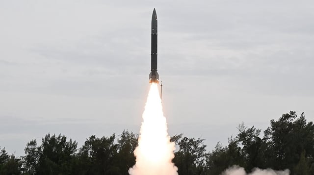 Two consecutive flight trials of ‘Pralay’ missile was successfully carried out, 28 and 29 July 2025. Credit: Indian Ministry of Defence.