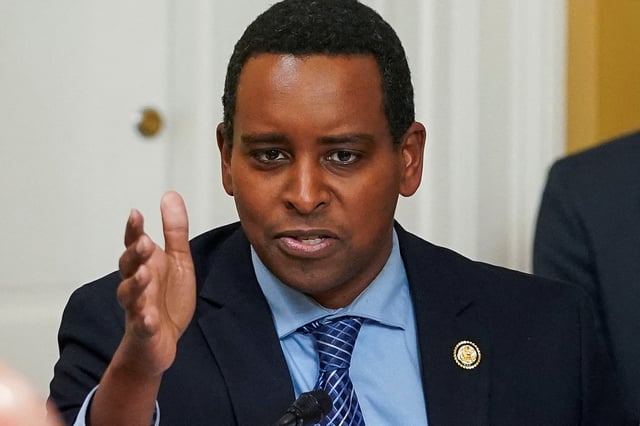 U.S. Representative Joe Neguse, a Democrat from Colorado, is shown at a hearing in Washington. May 21, 2025. REUTERS/Nathan Howard/File Photo