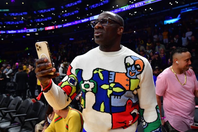 Feb 7, 2023; Los Angeles, California, USA; Former NFL player Shannon Sharpe attends the game between the Los Angeles Lakers and the Oklahoma City Thunder at Crypto.com Arena. Mandatory Credit: Gary A. Vasquez-USA TODAY Sports/ File Photo