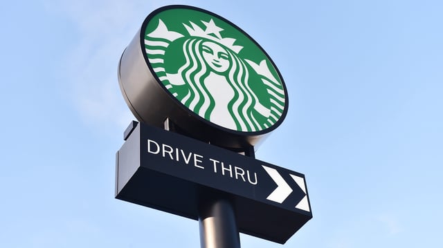 Starbucks logo outside one of its stores in 2020.