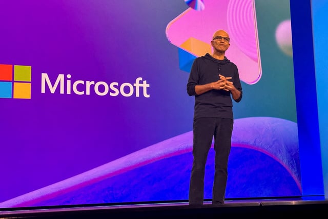 Microsoft Chief Executive Satya Nadella speaks at the company's annual developer conference in Seattle, Washington, U.S., May 21, 2024. REUTERS/Max Cherney/File Photo
