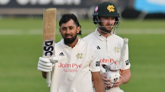 Hameed, 103 not out overnight, dragged Notts back into the contest at Trent Bridge in reply to Somerset’s 438