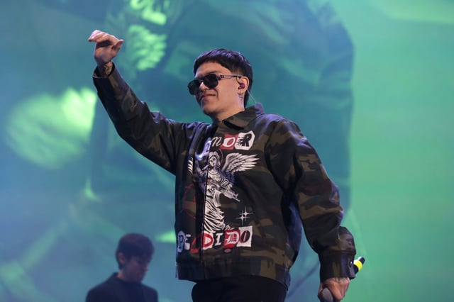 Junior H performs during the second day of the Ibero-American Music Festival 'Vive Latino 2024' at Foro Sol. 