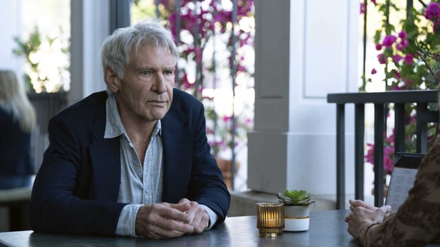 Harrison Ford is shown in a scene from the Apple TV+ series “Shrinking,” for which he is nominated for an Emmy.
