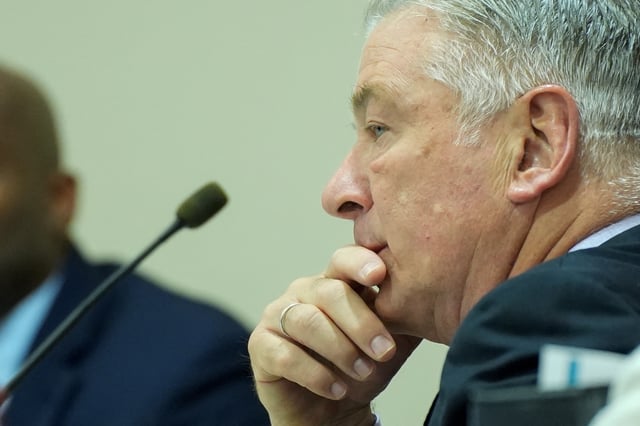 US actor Alec Baldwin attends his trial for involuntary manslaughter at Santa Fe County District Court in Santa Fe, New Mexico, on July 12, 2024. In October 2021, on the New Mexico set of the Western movie "Rust," a gun pointed by Baldwin discharged a live round, killing the film's cinematographer Halyna Hutchins and wounding its director. RAMSAY DE GIVE/Pool via REUTERS/File Photo