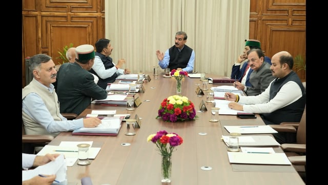 Himachal chief minister Sukhvinder Singh Sukhu during cabinet ministers during meeting in Shimla on Wednesday. (HT Photo)