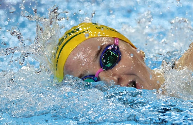 Swimming - World Aquatics Championships - Women 200m Freestyle - Finals - World Aquatics Championships Arena, Singapore - July 30, 2025 Australia's Mollie O'Callaghan in action during the final REUTERS/Hollie Adams