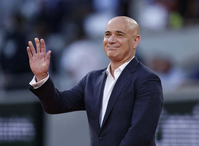Tennis - French Open - Roland Garros, Paris, France - June 8, 2025 Former tennis player Andre Agassi after Spain's Carlos Alcaraz won the men's singles final Italy's Jannik Sinner REUTERS/Stephanie Lecocq/File Photo