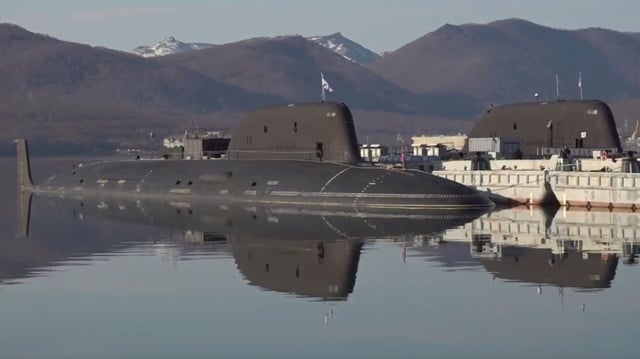 Two nuclear-powered Yasen-class cruise missile submarines are currently docked at the Rybachiy base in Russia’s Far East.