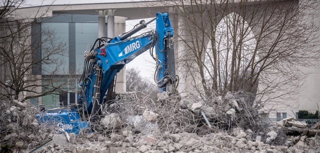 Die Baustelle für den Erweiterungsbau des Bundeskanzleramtes