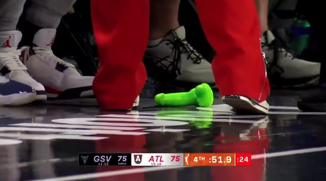 Fan Throws Lime Green Sex Toy on Court During Dream vs. Valkyries Game