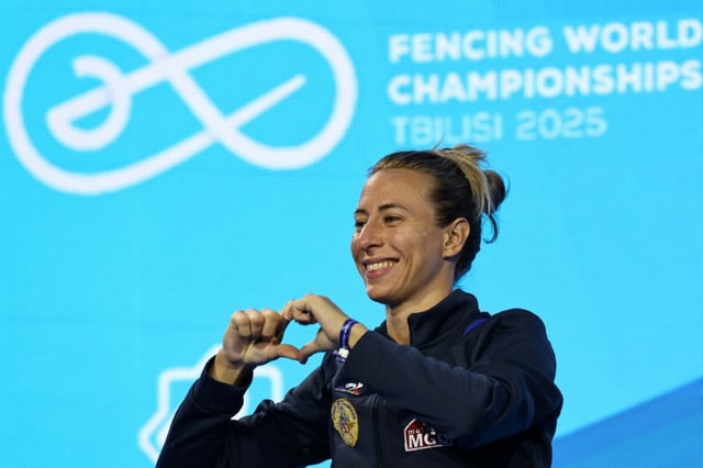 La fleurettiste Pauline Ranvier, médaillée d'argent aux Mondiaux d'escrime de Tbilisi, le 25 juillet 2025