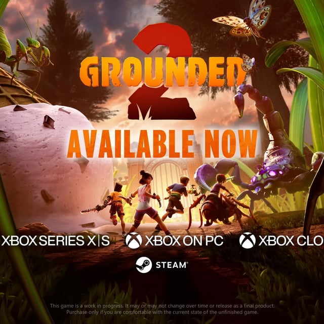 Grounded 2 trailer end screen showing new Xbox on PC branding