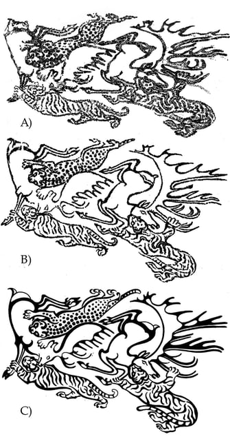 A selection of tattoos found on the mummy.